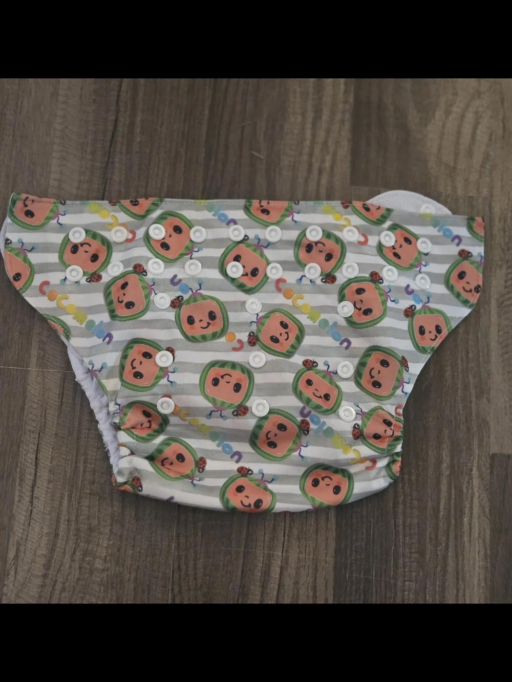 Cute Avocado Print Reusable Swim Diaper Cover in Green and Peach